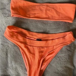 Triangl Sherbert Orange Bandeau Bikini Set